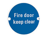 Zoo Hardware ZSS Door Sign - Fire Door Keep Clear, Powder Coated White - ZSS11-PCW