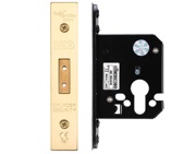 Zoo Hardware Euro Dead Lock (67.5mm OR 79.5mm), PVD Stainless Brass - ZUKD64EPPVD