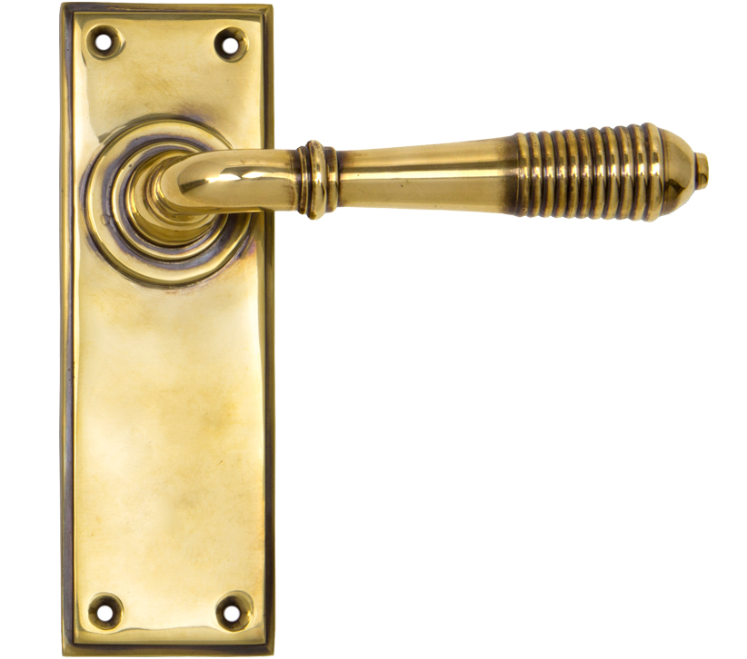 From The Anvil Reeded Door Handles, Aged Brass 33083 (sold in pairs) from Door Handle Company
