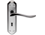 Carlisle Brass Lytham Door Handles On Backplate, Dual Finish Polished Chrome & Satin Chrome - DL450SCCP (sold in pairs)