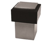 Steelworx Square Floor Door Stop With Rubber Buffer - Grade 304 Satin Stainless Steel - DSF1430SSS