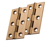 Carlisle Brass Fingertip Cabinet Hinges (64mm x 35mm), Satin Brass - FTD800DSB (sold in pairs)