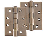 Frelan Hardware 4 Inch Fire Rated Stainless Steel Ball Bearing Hinges, Antique Brass - J9500AB (sold in pairs)