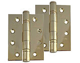 Frelan Hardware 4 Inch Fire Rated Stainless Steel Ball Bearing Hinges, Electro Brass - J9500EB (sold in pairs)