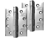 Frelan Hardware 4 Inch Fire Rated Stainless Steel Ball Bearing Hinges, Polished Stainless Steel - J9500PSS (sold in pairs)
