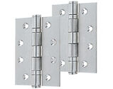 Frelan Hardware 4 Inch Fire Rated Stainless Steel Ball Bearing Hinges, Satin Stainless Steel - J9500SSS (sold in pairs)
