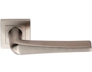 Eurospec Plaza Shaped Stainless Steel Door Handles - Satin Stainless Steel - SSL1404SSS (sold in pairs)