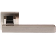 Eurospec Renzo Square Stainless Steel Door Handles - Polished & Satin Stainless Steel - SSL1405DUO (sold in pairs)
