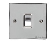 M Marcus Electrical Elite Flat Plate 1 Gang Intermediate Switches, Polished Chrome, Black Or White Trim - T02.801.PC