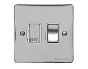 M Marcus Electrical Elite Flat Plate Fused Spurs (Switched), Polished Chrome, Black Or White Trim - T02.835.PC