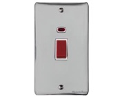 M Marcus Electrical Elite Flat Plate Tall Cooker Switches (With Neon), Polished Chrome, Black Or White Trim - T02.961.PC