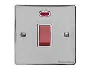 M Marcus Electrical Elite Flat Plate Cooker Switches (With Neon), Polished Chrome, Black Or White Trim - T02.963.PC