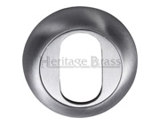 Heritage Brass Oval Key Escutcheon, Satin Chrome - V4003-SC