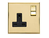 M Marcus Electrical Winchester Single 13 AMP Switched Socket, Polished Brass - W01.240.PBBK