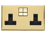 M Marcus Electrical Winchester Double 13 AMP Switched Socket, Polished Brass - W01.250.PBBK